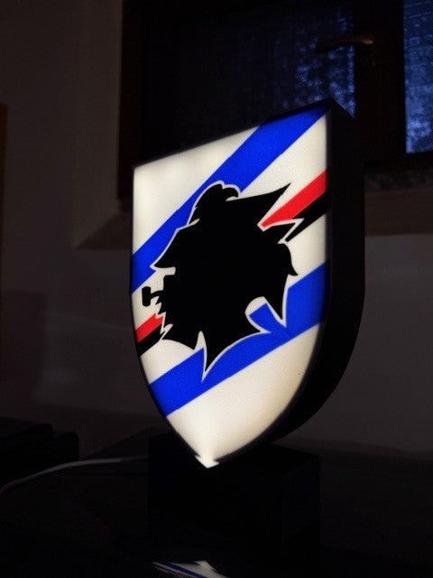 Lampada Sampdoria 3D - Il Cuore Blucerchiato che Illumina la Fede