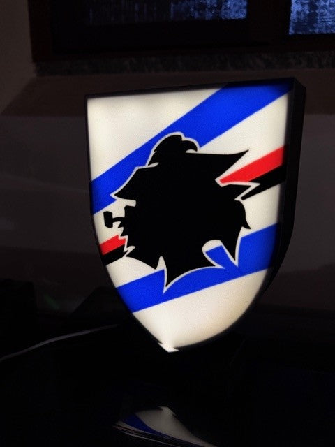 Lampada Sampdoria 3D - Il Cuore Blucerchiato che Illumina la Fede