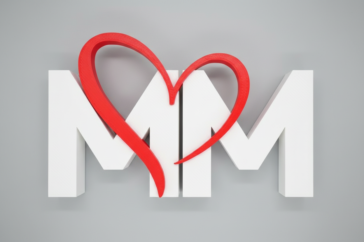 Amore Eterno - Soprammobile Personalizzato con le Vostre Iniziali Unite dal Cuore