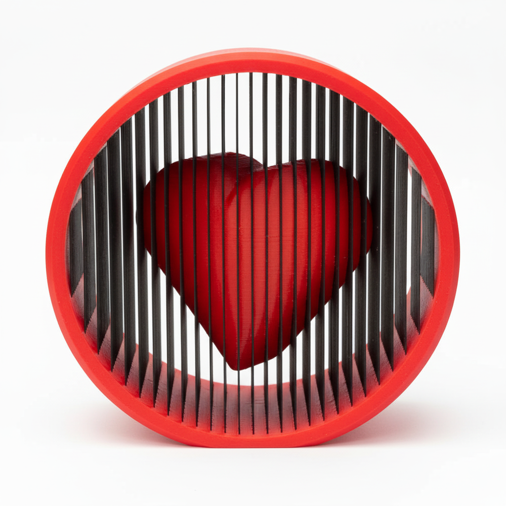 Cuore Sospeso - Scultura 3D d'Amore