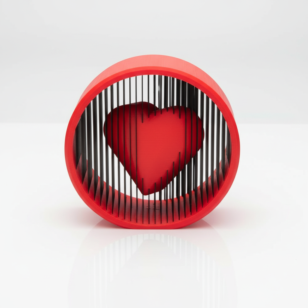 Cuore Sospeso - Scultura 3D d'Amore