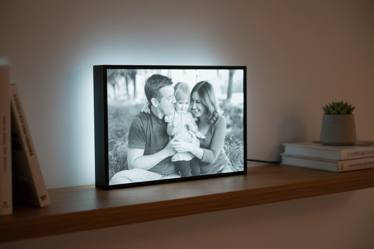 Litofania Personalizzata 3D 220x149mm - La Tua Foto Illuminata
