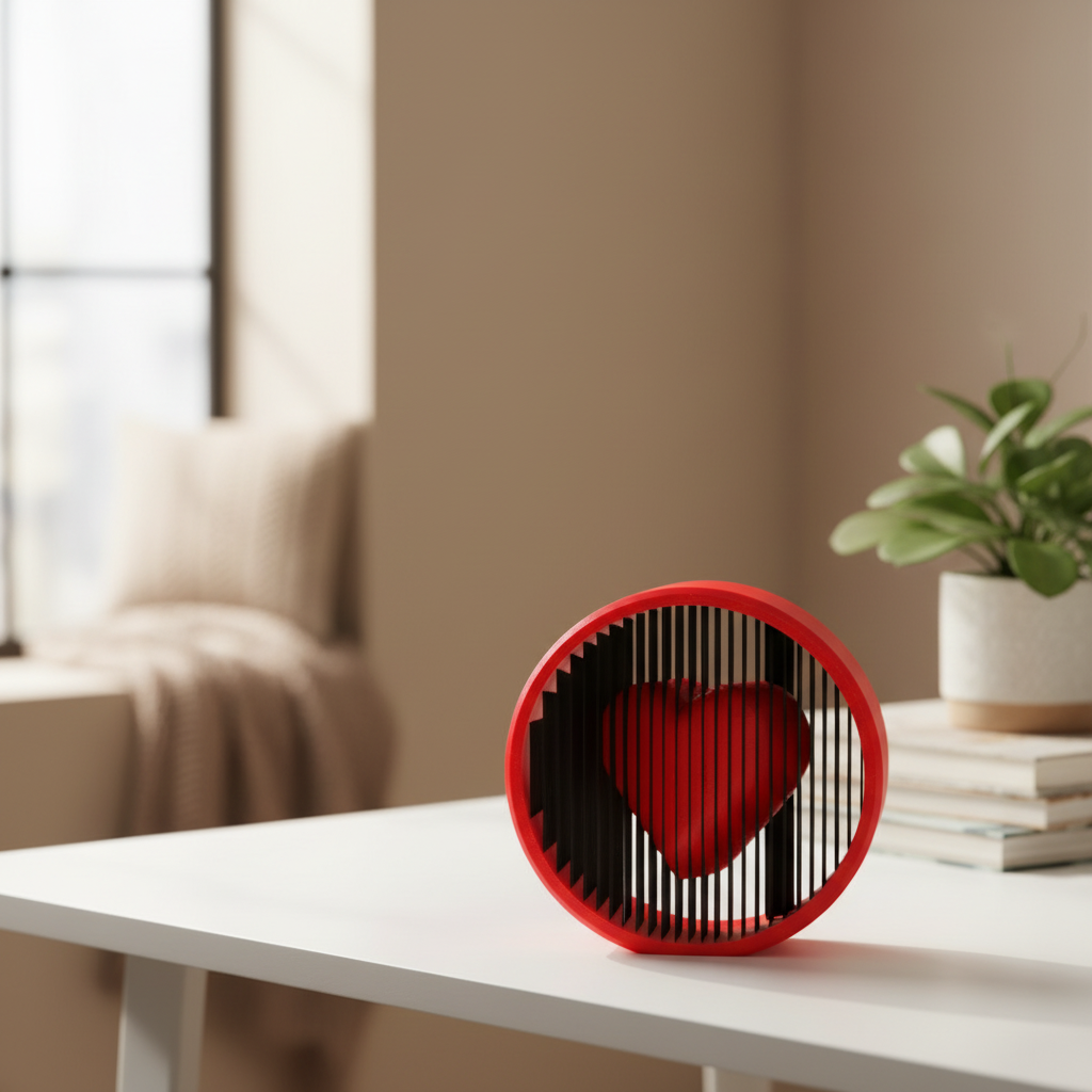 Cuore Sospeso - Scultura 3D d'Amore