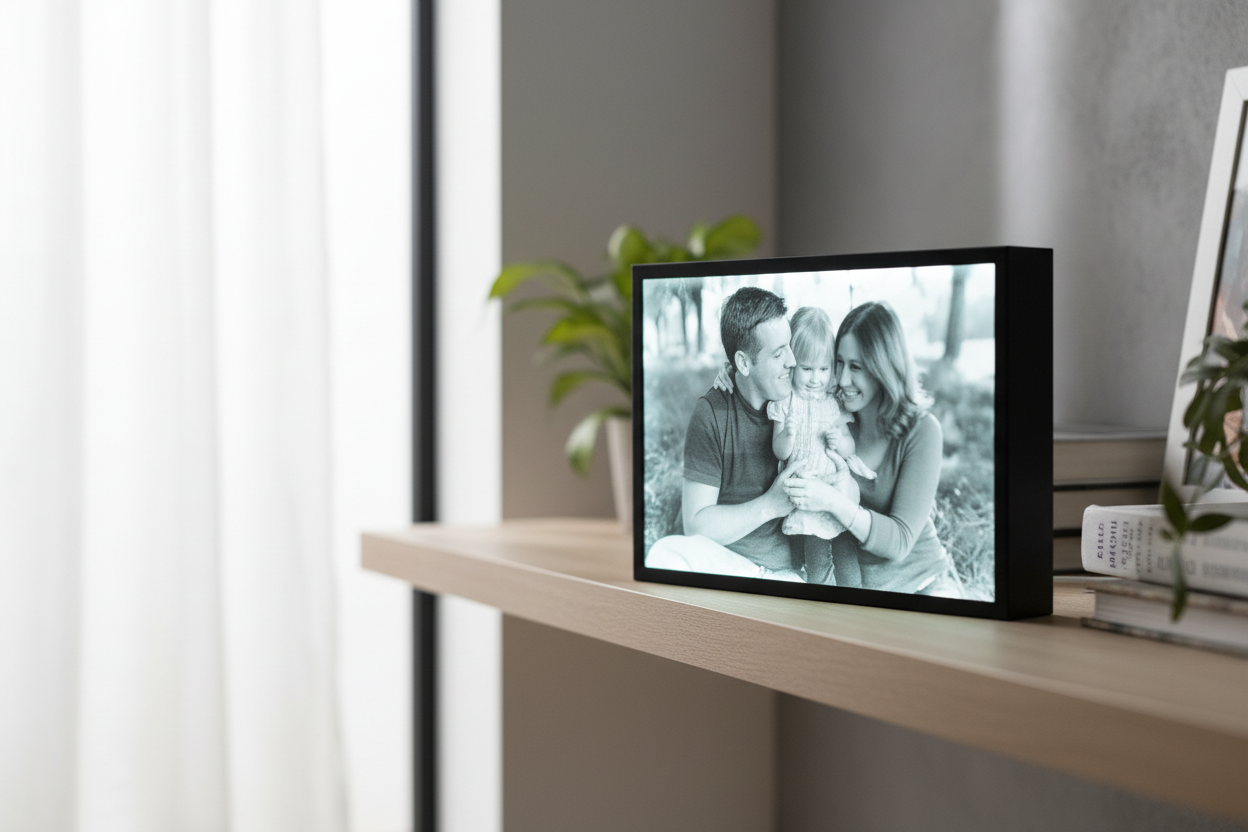 Litofania Personalizzata 3D 220x149mm - La Tua Foto Illuminata