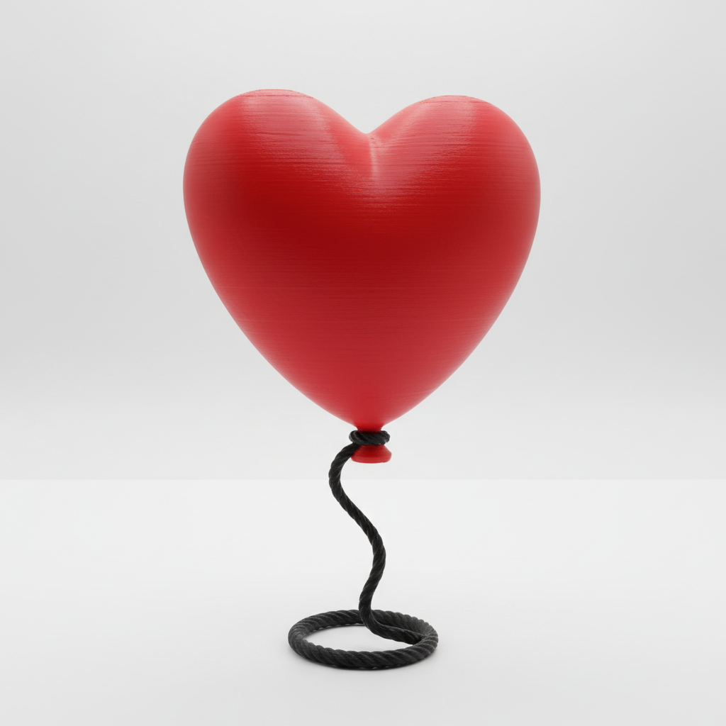 Palloncino Cuore 3D Rosso - L'Amore che Vola Alto