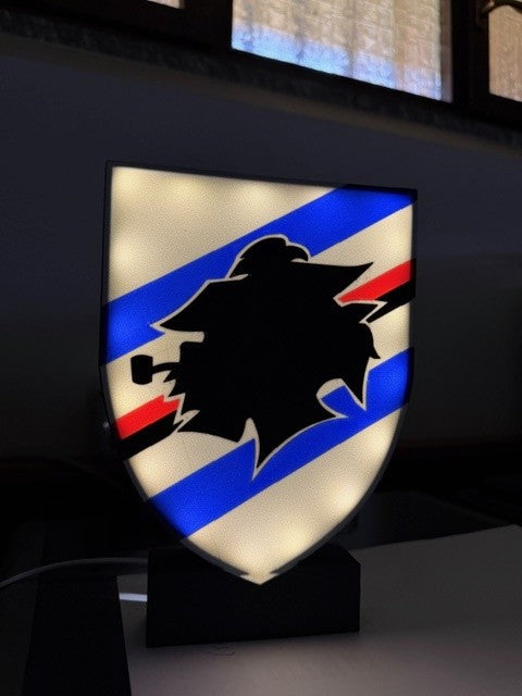 Lampada Sampdoria 3D - Il Cuore Blucerchiato che Illumina la Fede