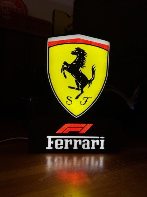 Lampada Stemma Ferrari F1 3D - Logo Scuderia Stampato in 3D
