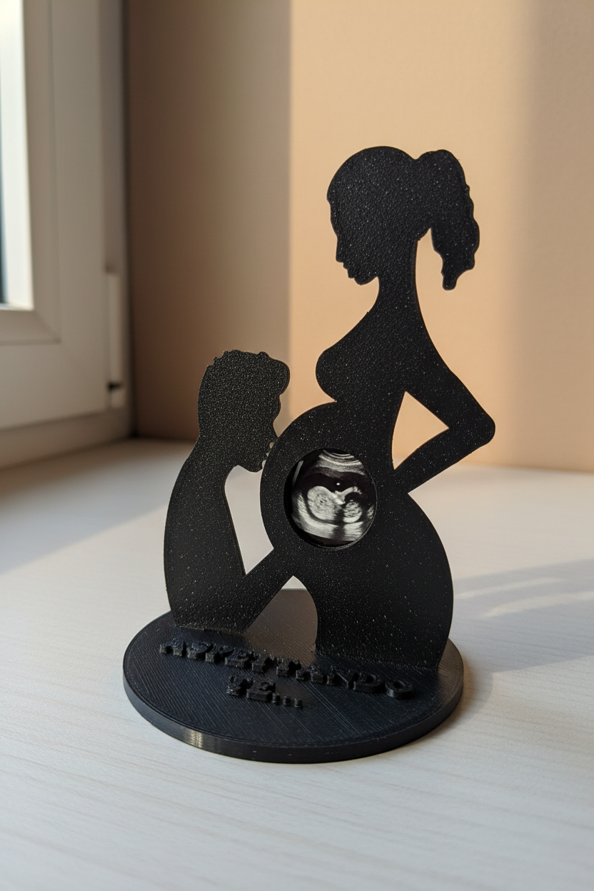 "Il Primo Battito" - Scultura 3D Personalizzata con Ecografia | Il Regalo che Custodisce l'Attesa più Bella