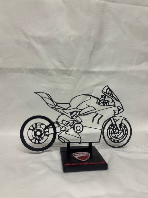 Ducati Panigale V4 Silhouette Sculpture - The Art of Speed ​​3D Printed