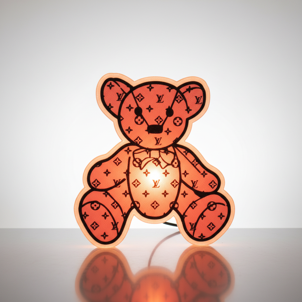 Lampe ours en peluche 3D de luxe - Une icône du design qui illumine avec style