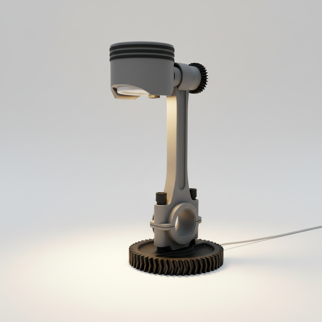 Lampada Pistone Motore 3D - L'Anima Meccanica che Illumina le Tue Passioni