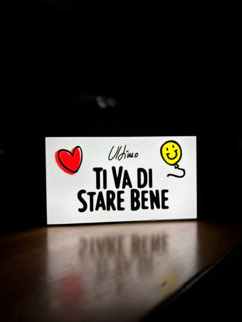 Lampada 3D "Ti Va di Stare Bene" con Cuore e Palloncino