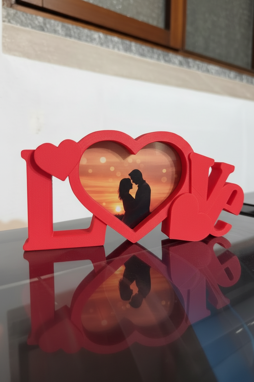 Cadre photo 3D LOVE - Le cœur qui renferme vos souvenirs