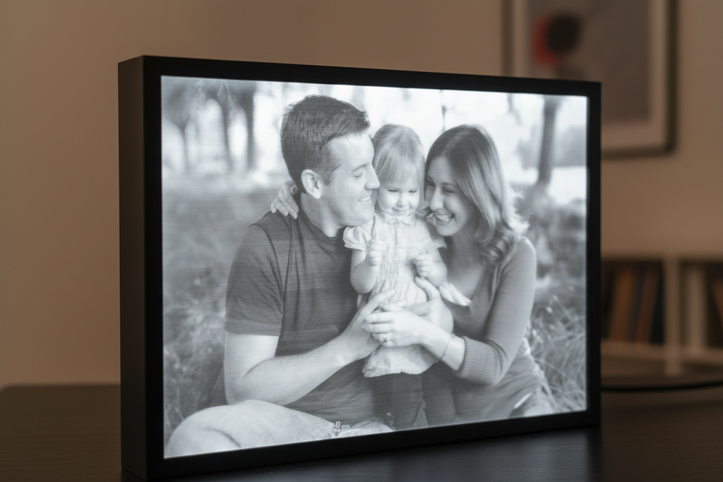 Litofania Personalizzata 3D 220x149mm - La Tua Foto Illuminata
