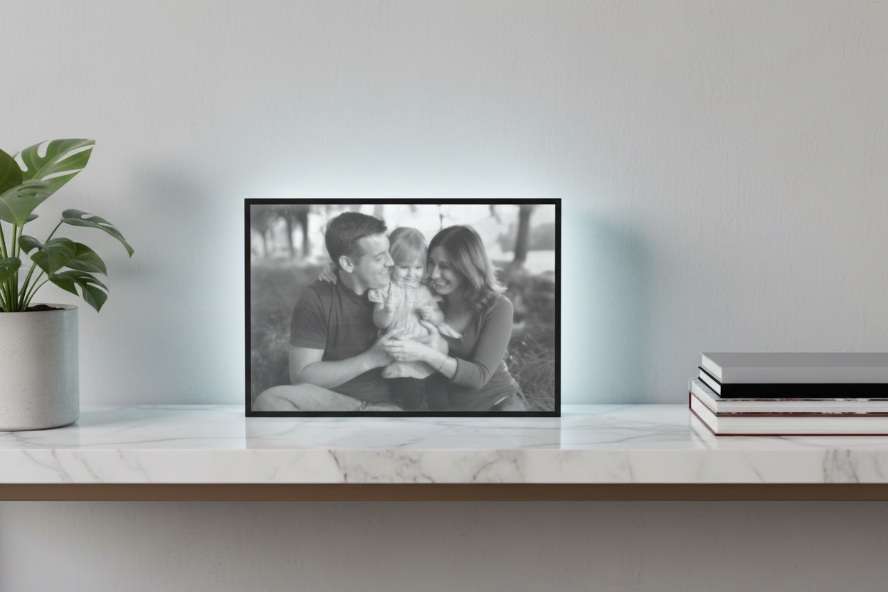 Litofania Personalizzata 3D 220x149mm - La Tua Foto Illuminata