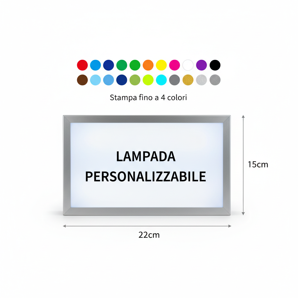 Lampada LED Personalizzata 22x15cm con Tua Foto 3D - Max 4 Colori - Illumina i Tuoi Ricordi