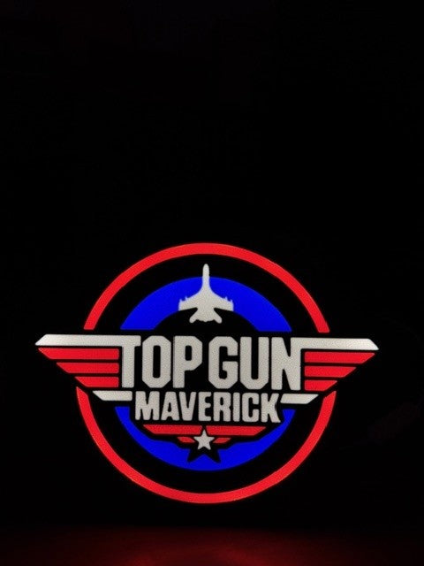 Lampada LED Maverick Top Gun 3D - Icona Aviazione Stampata in 3D