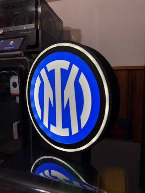Lampada LED Inter - Stemma FC Internazionale Stampa 3D Artigianale