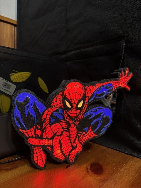 Lampada LED Spider-Man 3D - Uomo Ragno Stampa 3D Artigianale