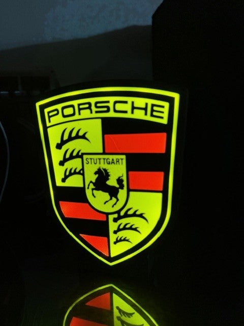 Porsche 3D Logo Lamp - Exclusive 3D Printed Design
