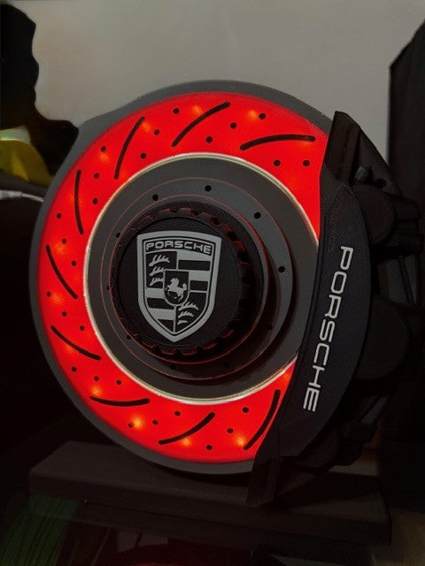 Éclairage 3D des étriers et disques de frein Porsche - Système de freinage illuminé