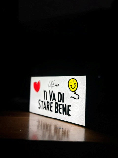 Lampada 3D "Ti Va di Stare Bene" con Cuore e Palloncino
