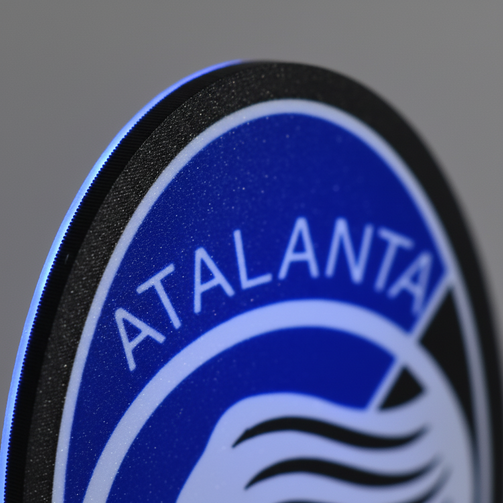 Lampada Atalanta 3D - Il Cuore Nerazzurro che Illumina la Passione