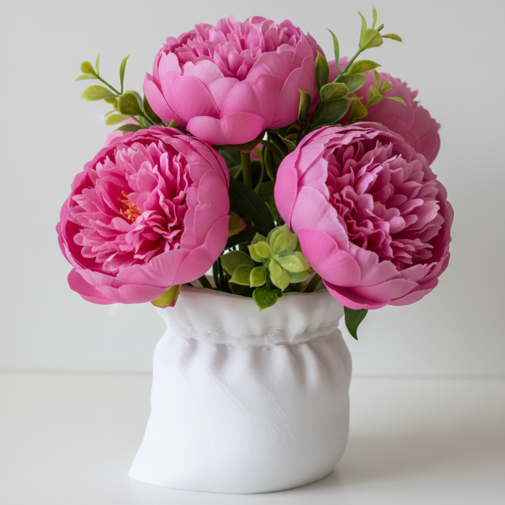 Vaso Sacchetto 3D - Design Originale Effetto Tessuto