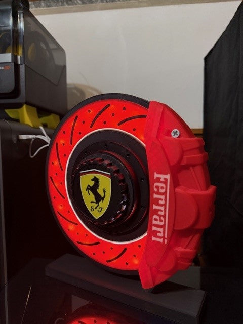 Lampada Pinza e Disco Freno Ferrari 3D - Sistema Frenante Illuminato Artigianale