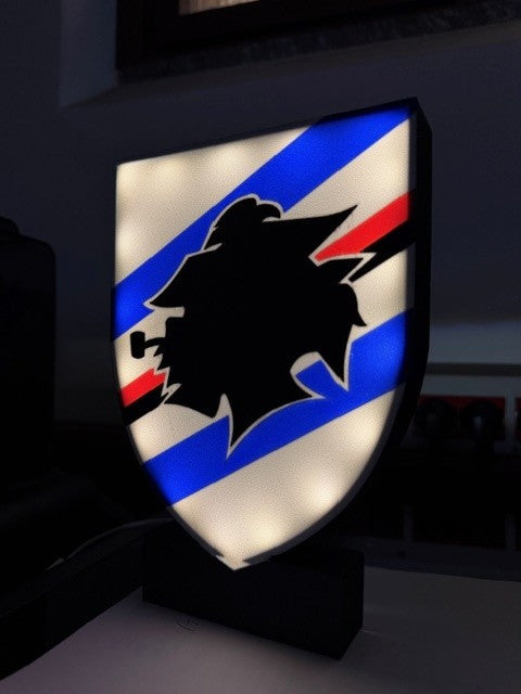 Lampada Sampdoria 3D - Il Cuore Blucerchiato che Illumina la Fede