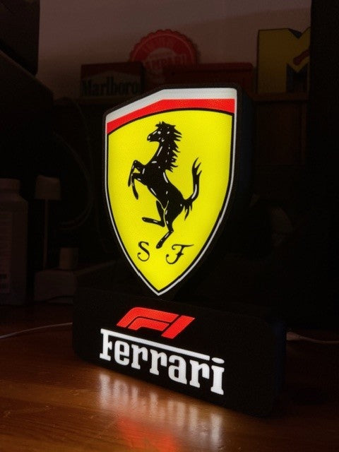 Lampada Stemma Ferrari F1 3D - Logo Scuderia Stampato in 3D
