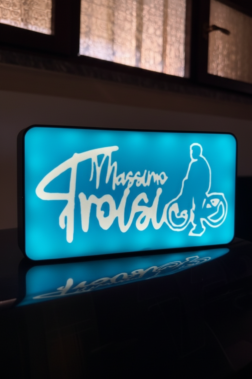 Lampada LED Personalizzata Massimo Troisi - Il Postino in Bicicletta