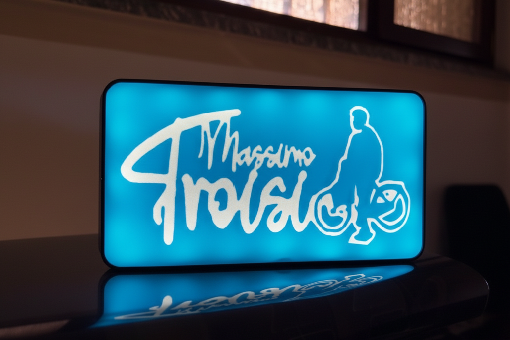 Lampada LED Personalizzata Massimo Troisi - Il Postino in Bicicletta