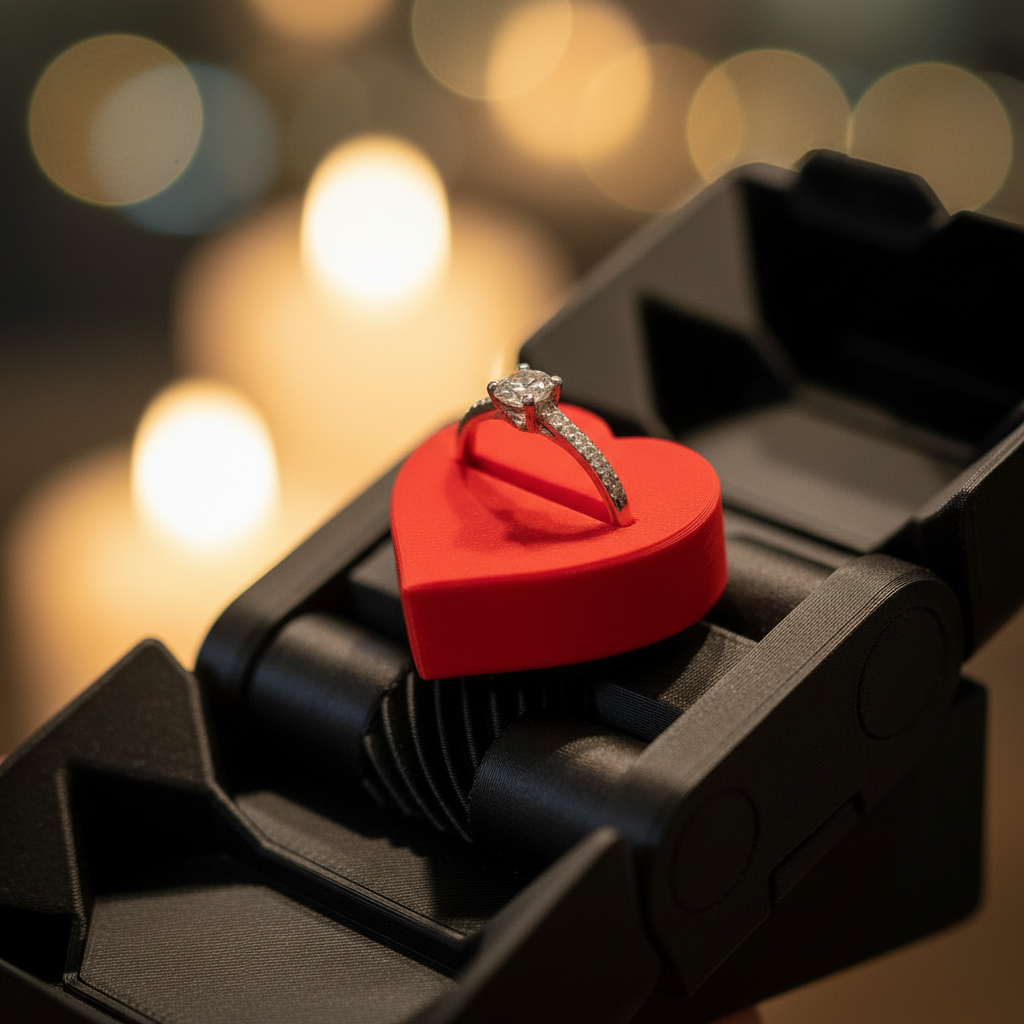 Scatola Porta Anello con Cuore Rotante - Proposta Matrimonio Originale