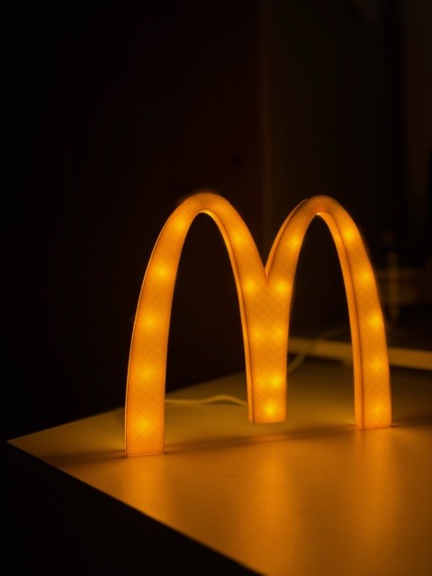 McDonald's M 3D LED Lamp - Fast Food Icon Artisanal 3D Printing