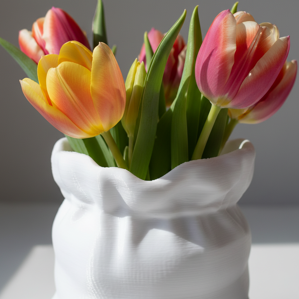 Vaso Sacchetto 3D - Design Originale Effetto Tessuto