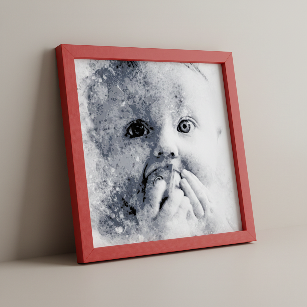 Il Tuo Amore in 3D - Ritratto Personalizzato con Cornice 200x200mm