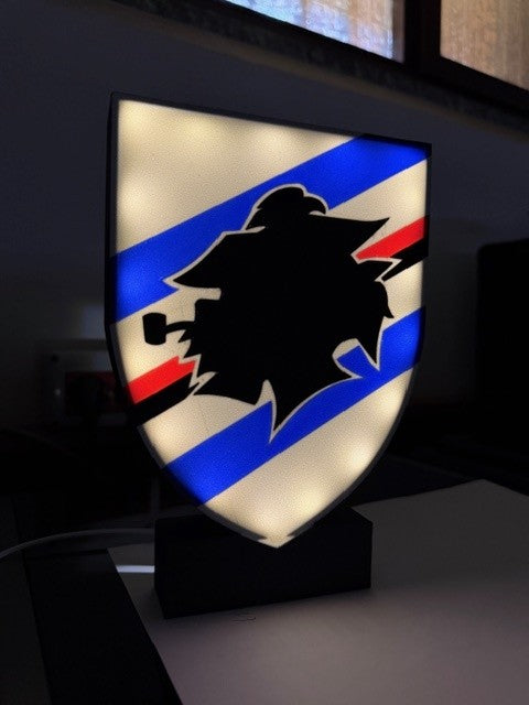 Lampada Sampdoria 3D - Il Cuore Blucerchiato che Illumina la Fede