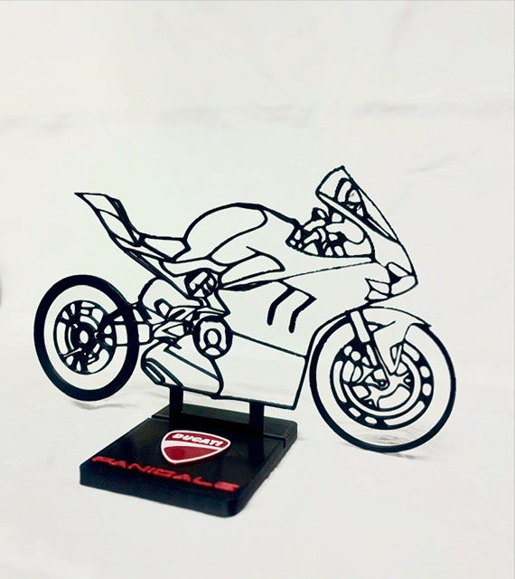 Ducati Panigale V4 Silhouette Sculpture - The Art of Speed ​​3D Printed