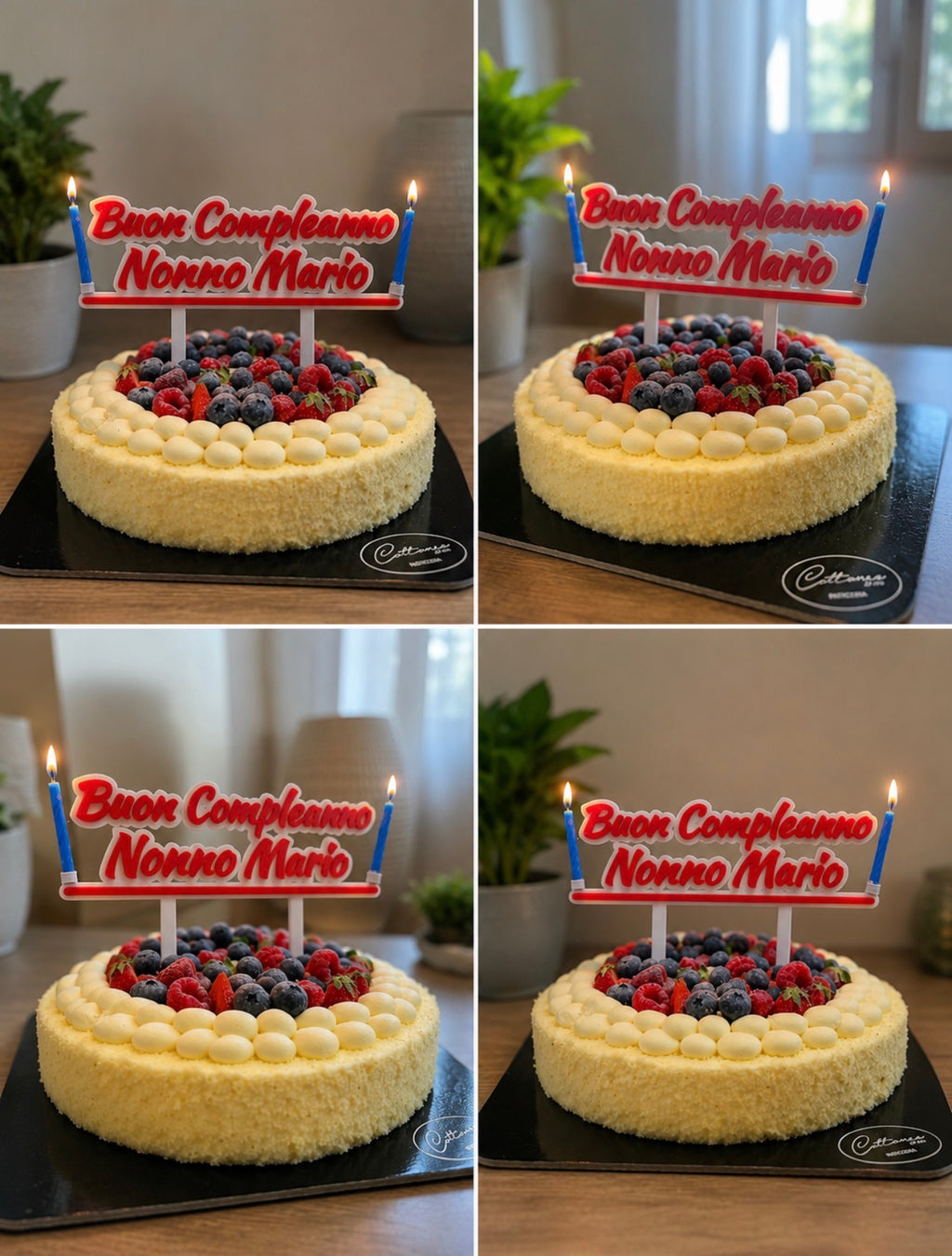 Scritta Personalizzata per Torta Compleanno con Porta Candeline