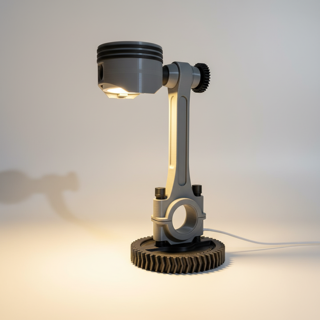 Lampada Pistone Motore 3D - L'Anima Meccanica che Illumina le Tue Passioni