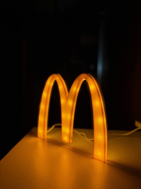 McDonald's M 3D LED Lamp - Fast Food Icon Artisanal 3D Printing