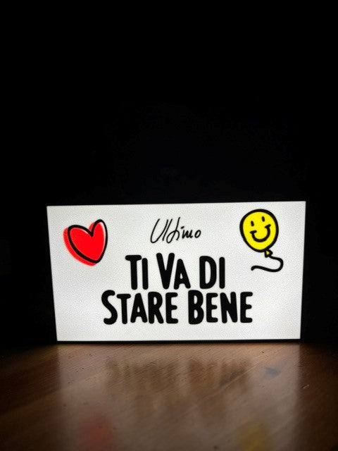 Lampada 3D "Ti Va di Stare Bene" con Cuore e Palloncino
