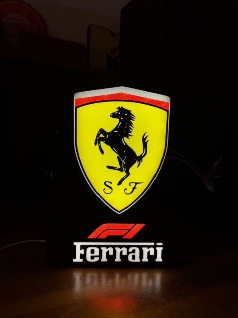 Lampe Ferrari F1 3D Crest - Logo Scuderia imprimé en 3D