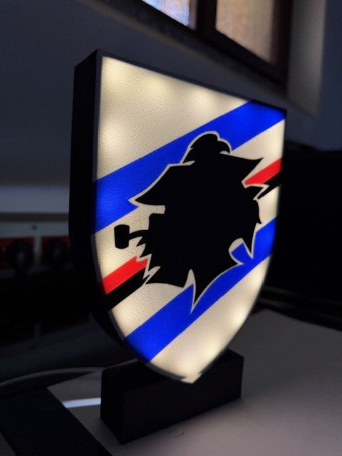 Lampada Sampdoria 3D - Il Cuore Blucerchiato che Illumina la Fede