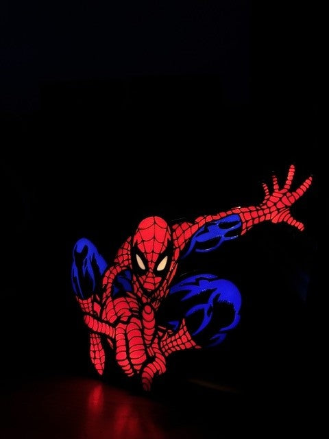 Spider-Man 3D LED Lamp - Handmade 3D Printed Spider-Man