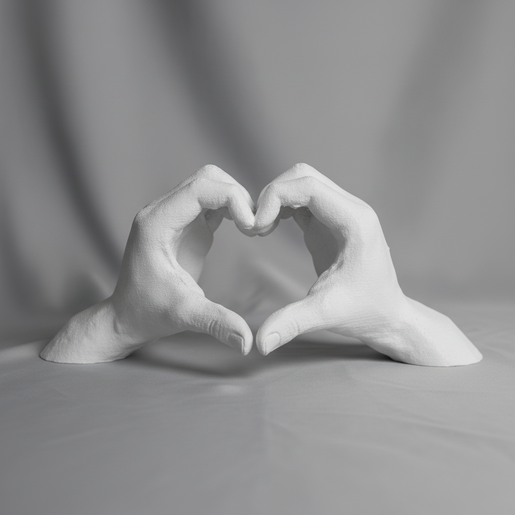 Mains en forme de cœur 3D - Le geste d'amour éternel