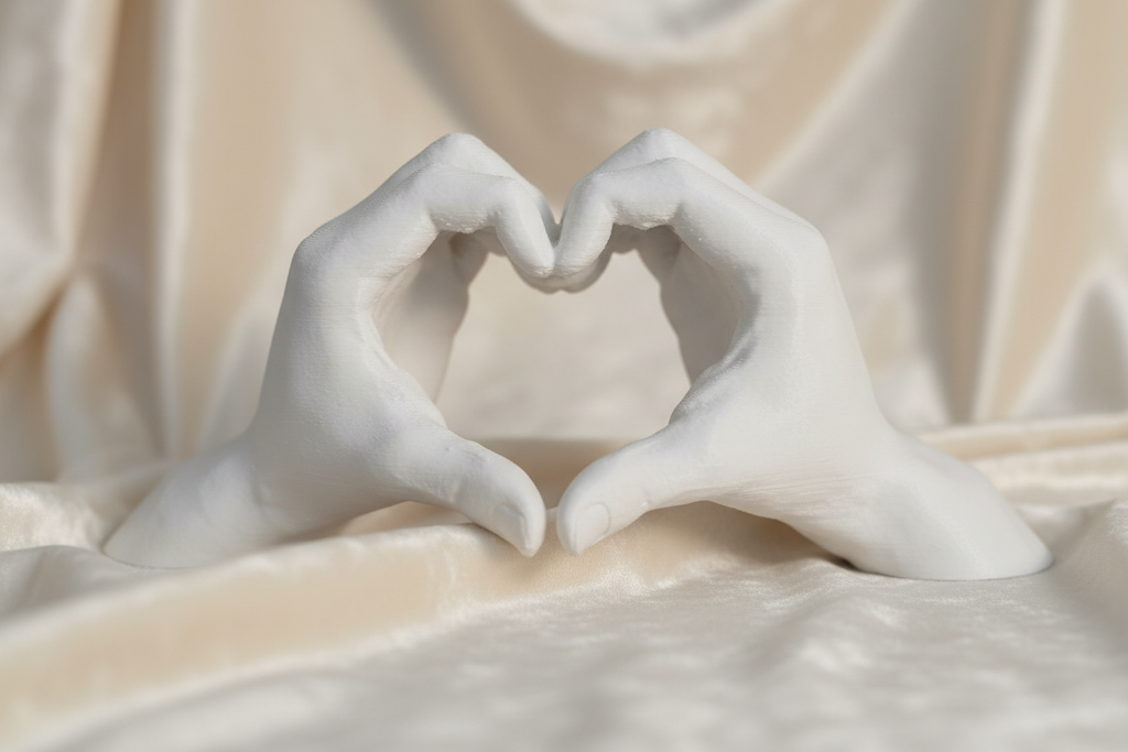 Mains en forme de cœur 3D - Le geste d'amour éternel