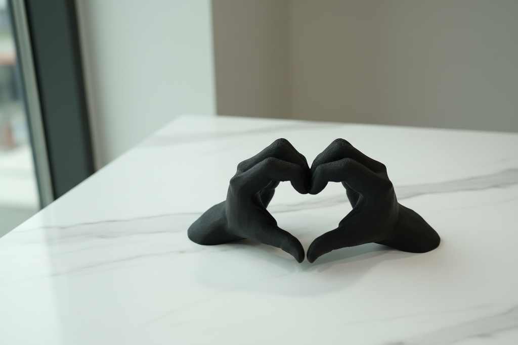 Mains en forme de cœur 3D - Le geste d'amour éternel