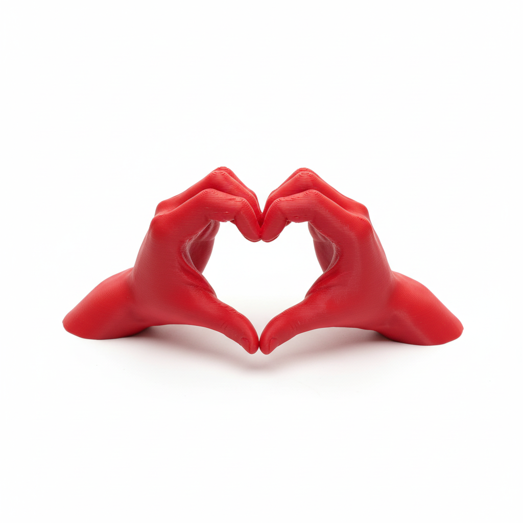 Mains en forme de cœur 3D - Le geste d'amour éternel